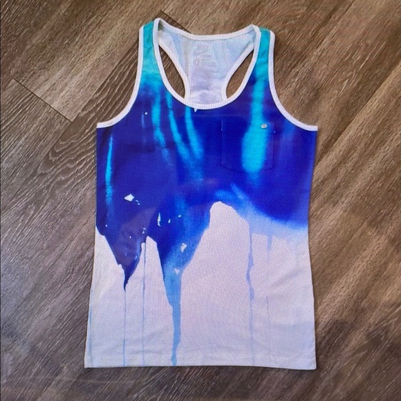 Blue and White Tie-Dye Tank Top - Picture 1 of 1